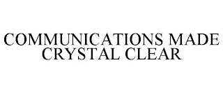 COMMUNICATIONS MADE CRYSTAL CLEAR