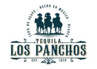 TEQUILA LOS PANCHOS, 100% DE AGAVE, HECHO EN MEXICO, BLANCO, EST. 1878