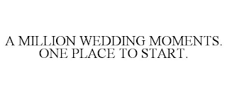 A MILLION WEDDING MOMENTS. ONE PLACE TO START.