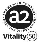 A2 · THE A2 MILK COMPANY · FEEL THE DIFFERENCE VITALITY 50+