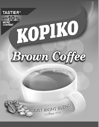 KOPIKO BROWN COFFEE JUST RIGHT BLEND COFFEE MIX TASTIER* WITH 10% MORE CONTENT