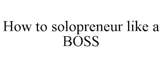 HOW TO SOLOPRENEUR LIKE A BOSS