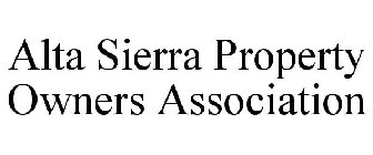 ALTA SIERRA PROPERTY OWNERS ASSOCIATION