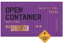OPEN CONTAINER WINE OF ARMENIA RED RESERVE 2018 EXTREMELY GOOD 14.5% BY VOL. 750ML 48500B6001035