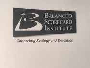 B BALANCED SCORECARD INSTITUTE CONNECTING STRATEGY AND EXECUTION