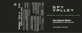 SPY VALLEY SAUVIGNON BLANC MARLBOROUGH // NEW ZEALAND SUSTAINABLY CRAFTED REGION: SUB REGIONS: VINEYARDS: GEOLOGY: WINEMAKING NOTES: WINEMAKER: VITICULTURIST: VINTAGE NOTES: NEW ZEALAND WINE ALC. VOL.
