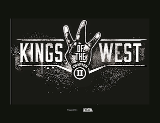 KINGS OF THE WEST, KINGS, PLACED TO THE LEFT IF A HAND IN WHICH THE MIDDLE AND RING FINGER OVERLAP TO CREATE A 