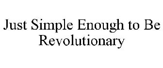 JUST SIMPLE ENOUGH TO BE REVOLUTIONARY