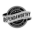 CERTIFIED DEPENDAWORTHY SINCE 1971 CHARLOTTE, NC