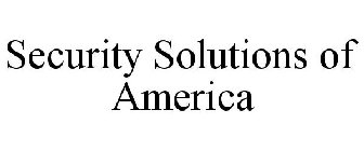 SECURITY SOLUTIONS OF AMERICA
