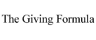 THE GIVING FORMULA