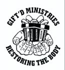GIFT'D MINISTRIES LOVE KINDNESS FAITH MIRACLES TEACHING WISDOM PROPHECY RESTORING THE BODY