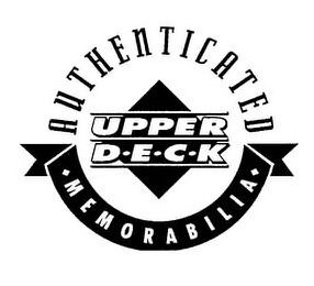 AUTHENTICATED MEMORABILIA UPPER DECK