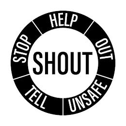 SHOUT STOP HELP OUT UNSAFE TELL