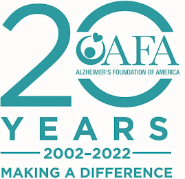AFA ALZHEIMER'S FOUNDATION OF AMERICA 20 YEARS 2002-2022 MAKING A DIFFERENCE