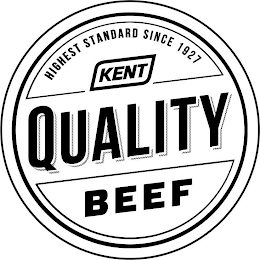 KENT QUALITY BEEF HIGHEST STANDARD SINCE 1927