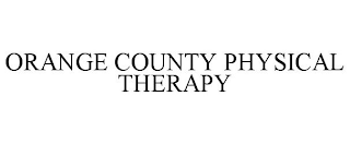 ORANGE COUNTY PHYSICAL THERAPY