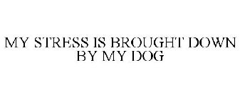 MY STRESS IS BROUGHT DOWN BY MY DOG
