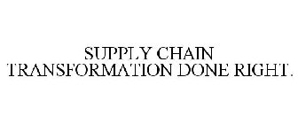 SUPPLY CHAIN TRANSFORMATION DONE RIGHT.