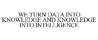 WE TURN DATA INTO KNOWLEDGE AND KNOWLEDGE INTO INTELLIGENCE
