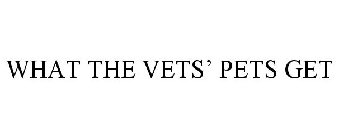 WHAT THE VETS' PETS GET