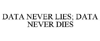 DATA NEVER LIES; DATA NEVER DIES