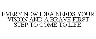 EVERY NEW IDEA NEEDS YOUR VISION AND A BRAVE FIRST STEP TO COME TO LIFE.