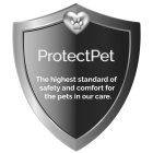 PROTECTPET THE HIGHEST STANDARD OF SAFETY AND COMFORT FOR THE PETS IN OUR CARE.