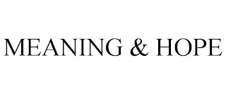 MEANING & HOPE