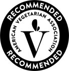AMERICAN VEGETARIAN ASSOCIATION CERTIFIED RECOMMENDED