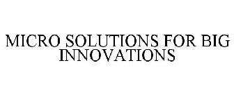 MICRO SOLUTIONS FOR BIG INNOVATIONS
