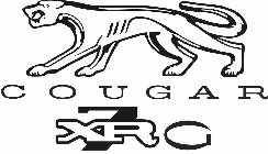 WALKING COUGAR CAT, WITH WRITTEN TEXT LETTERS COUGAR, STYLIZED XR WITH THE NUMBER 7 BEHIND IT AND THE LETTER G NEXT TO IT