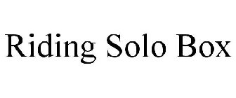 RIDING SOLO BOX