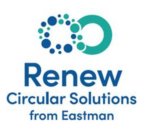 A CIRCLE CONSISTING OF SMALLER CIRCLES A SOLID CIRCLE AND THE WORDS RENEW CIRCULAR SOLUTIONS FROM EASTMAN