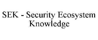 SEK - SECURITY ECOSYSTEM KNOWLEDGE