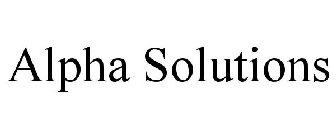ALPHA SOLUTIONS