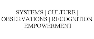 SYSTEMS | CULTURE | OBSERVATIONS | RECOGNITION | EMPOWERMENT