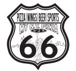 PIZZA WINGS BEER SPORTS  MY N.Y. PIZZA 666