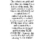 THE COLOR(S) ARE GOLD AND NAVY BLUE ARE CLAIMED AS A FEATURE OF THE MARK. THE MARK CONSISTS OF A CIRCLE WITH A CAPITAL LETTER R AND A CAPITAL LETTER C EMBEDDED IN THE CIRCLE SEPARATED BY A VERTICAL LI