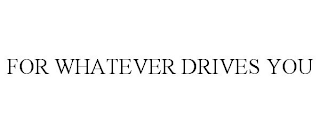 FOR WHATEVER DRIVES YOU