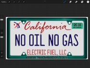 CALIFORNIA, NO OIL NO GAS, ELECTRIC FUEL, LL
