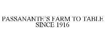 PASSANANTE'S FARM TO TABLE SINCE 1916