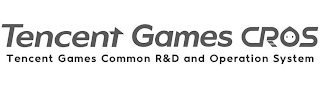 TENCENT GAMES CROS TENCENT GAMES COMMON R & D AND OPERATION SYSTEM