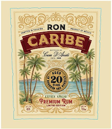 CRAFTED IN YUCATÁN RON PRODUCT OF MEXICO CARIBE BOTTLED BY CASA D'ARISTI ESTD. 1930 AGED 20 YEARS IN BOURBON OAK BARRELS EXTRA AÑEJO PREMIUM RUM LIMITED EDITION ALC / VOL 45% CONT NET 750ML