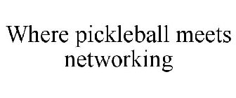 WHERE PICKLEBALL MEETS NETWORKING