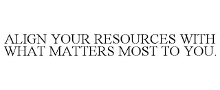 ALIGN YOUR RESOURCES WITH WHAT MATTERS MOST TO YOU.