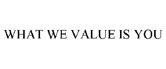 WHAT WE VALUE IS YOU