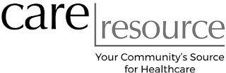CARE RESOURCE YOUR COMMUNITY'S SOURCE FOR HEALTHCARER HEALTHCARE