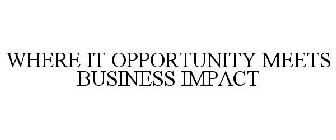 WHERE IT OPPORTUNITY MEETS BUSINESS IMPACT