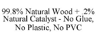 99.8% NATURAL WOOD + .2% NATURAL CATALYST - NO GLUE, NO PLASTIC, NO PVC 